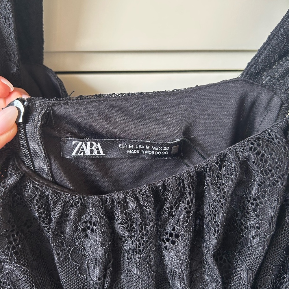 Zara Black Lace Dress - Picture 6 of 12